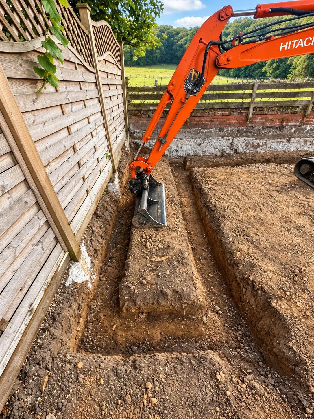 Groundworks trench excavation
