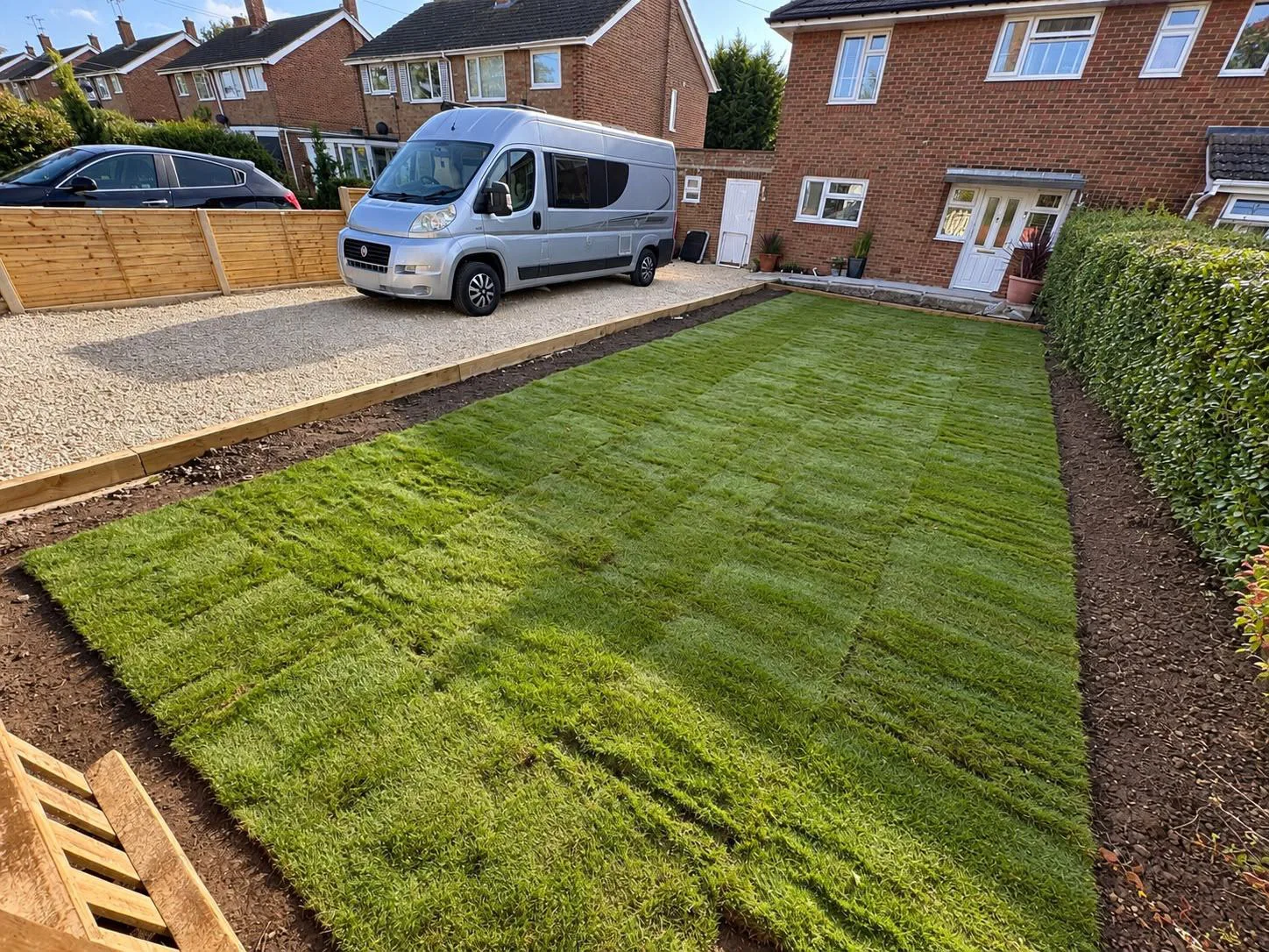 Landscaping and new lawn turfing